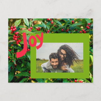 Carte Postale Joy Red Berries Family Photo Holiday
