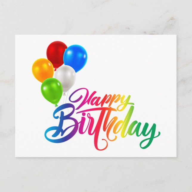 Carte postale Joyeuse Balloons d'anniversaire (Devant)