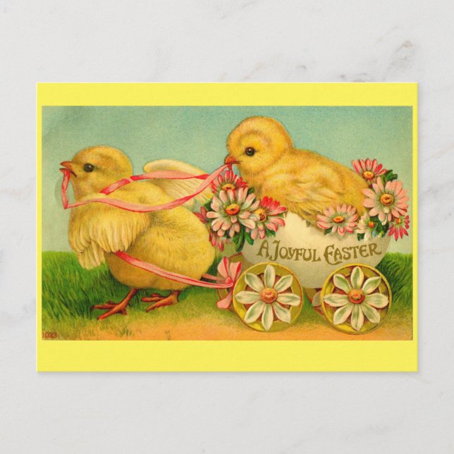 Carte postale Joyeuse Chicks de Pâques (Devant)