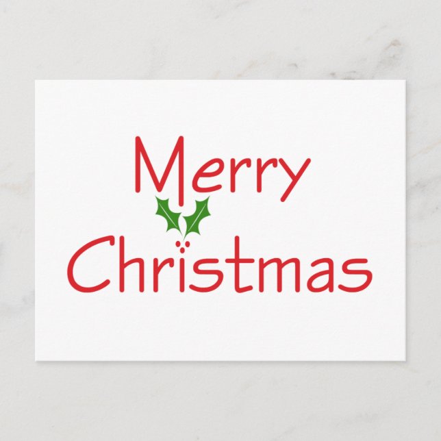 Carte postale Joyeuse Christmas Holly (Devant)