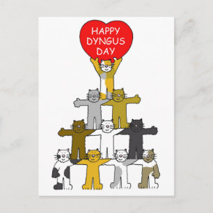 Carte Postale Joyeuse Dyngus Day Avril Cartoon Cats