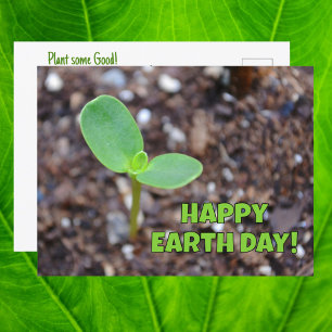 Carte Postale Joyeuse Fête de la Terre Semis Nouvelle Croissance