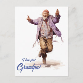 Carte Postale Joyeuse Fête des Grands-Pères Personnalisée.