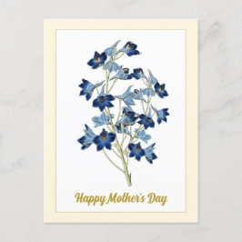 Carte Postale Joyeuse Fête des Mères Fleurs de Jacinthes Bleu Vi