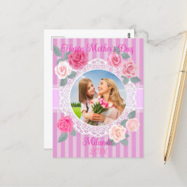 Carte Postale Joyeuse fête des Mères roses roses