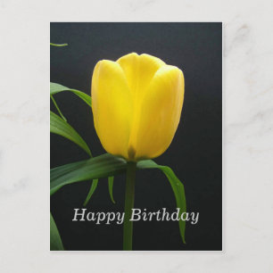 Carte Postale joyeuse fleur de tulipe jaune