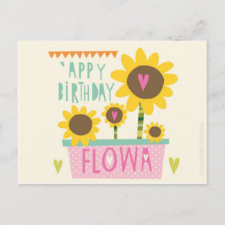 Carte Postale Joyeuse Flowa d'anniversaire - Manchester Card