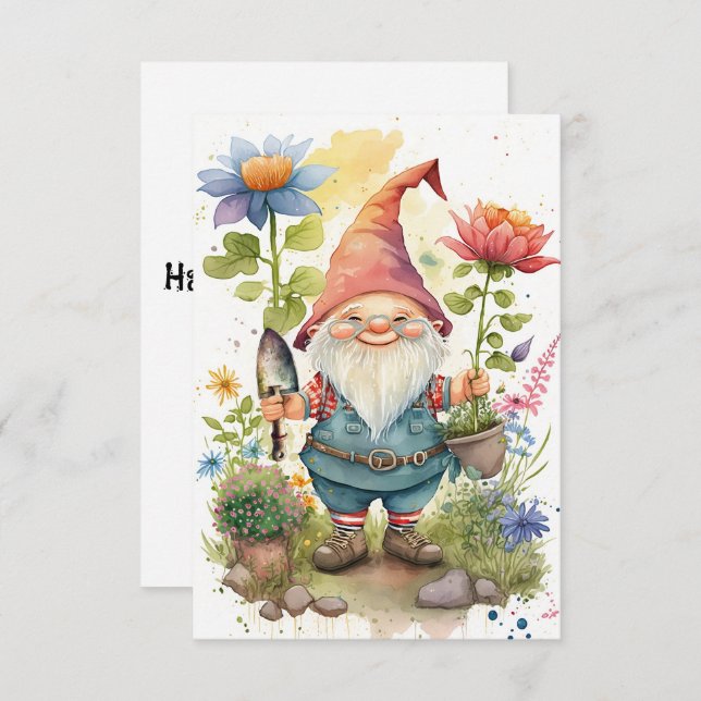 Carte postale Joyeuse Gnome-tastic Anniversaire :  (Devant / Derrière)