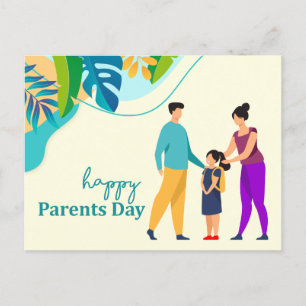 Carte postale Joyeuse Journée des Parents Couleur 