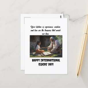 Carte Postale joyeuse journée internationale des aînés