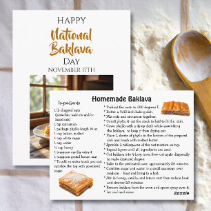 Carte Postale Joyeuse Journée nationale du baklava   17 novembre
