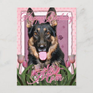 Carte Postale Joyeuse maman d'anniversaire - berger allemand - K