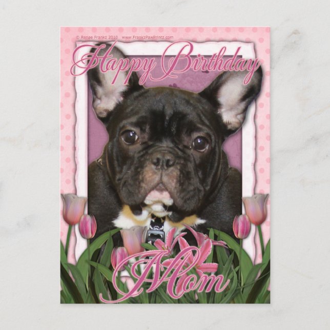 Carte Postale Joyeuse maman d'anniversaire - French Bulldog - Tu (Devant)