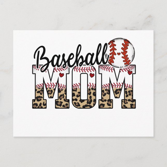 Carte Postale Joyeuse maman de baseball de la Fête des Mères ! ! (Devant)