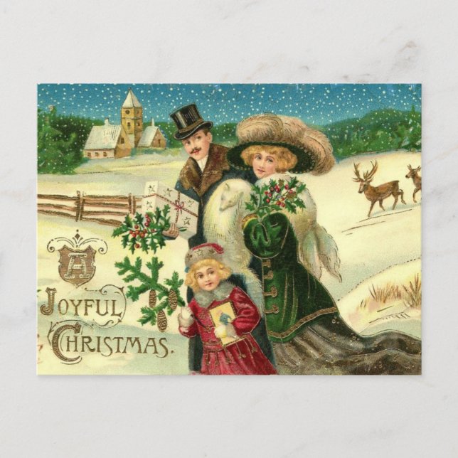Carte postale Joyeuse Noël Vintage Noël (Devant)