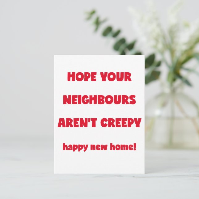Carte Postale Joyeuse Nouvelle Maison | Voisins Flippants  - Cit (Debout devant)