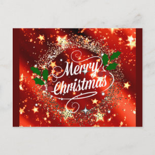 Carte Postale Joyeuse parties scintillant de Noël et brille