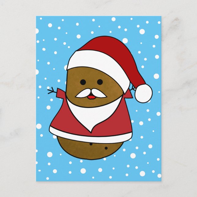 Carte Postale Joyeuse Pomme de terre de Noël Père Noël (Devant)
