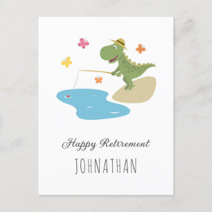 Carte Postale Joyeuse retraite joli dinosaure de dessin animé à 