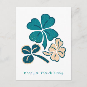 Carte Postale Joyeuse Saint Patrick`s day Clover Shamrock Dessin