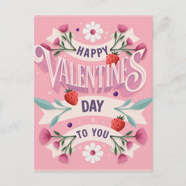 Carte Postale Joyeuse Saint-Valentin à Vous (Devant)