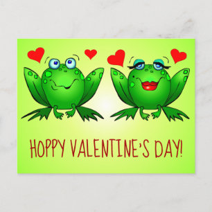 Carte Postale Joyeuse Saint-Valentin Amusante Grenouilles de Des