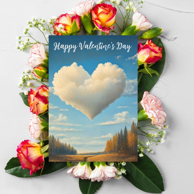 Carte Postale Joyeuse Saint-Valentin Cœur Nuage  (Créateur téléchargé)