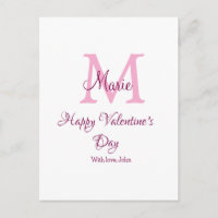Joyeuse Saint-Valentin monogramme rose nom amour f