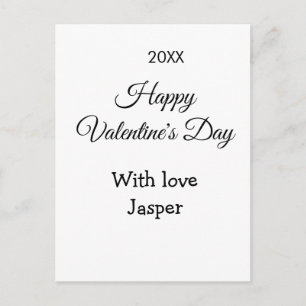 Carte Postale Joyeuse Saint-Valentin nom amour simple année styl