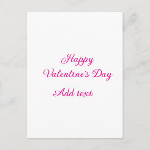 Carte Postale Joyeuse Saint-Valentin texte rose nom message