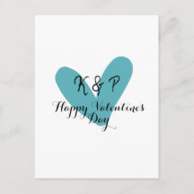 Joyeuse Saint-Valentin turquoise cœur nom lettre 