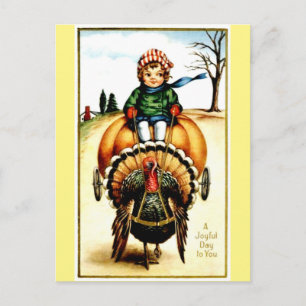 Carte postale Joyeuse Thanksgiving vintage Reprodu