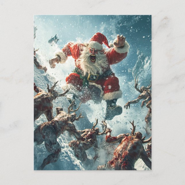 Carte postale Joyeuse Zombie Christmas (Devant)