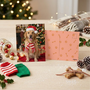 Carte Postale Joyeuses Fêtes de Fin d'Année Retriever Golden