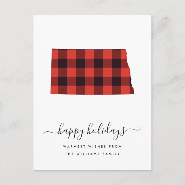 Carte Postale Joyeuses Fêtes | Meilleurs Vœux North Dakota (Devant)