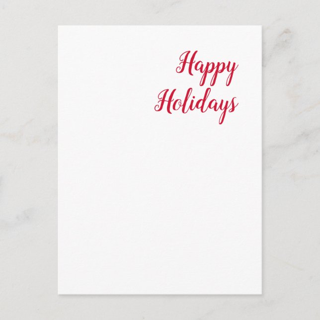 Carte Postale Joyeuses fêtes Noël écriture manuscrite rouge blan (Devant)