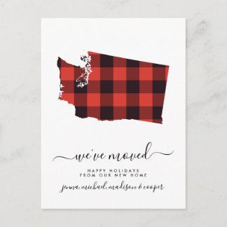 Carte Postale Joyeuses fêtes | Nous avons déménagé | Washington