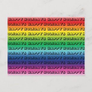 Carte Postale "Joyeuses fêtes" orgueil lgbt lgbtq couleurs arc-e