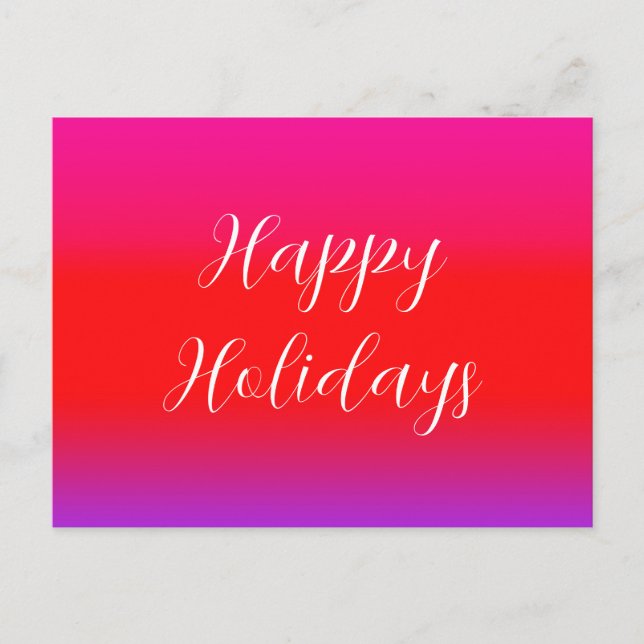 Carte Postale Joyeuses Fêtes Rose Magenta Rouge Violet Ombre  (Devant)