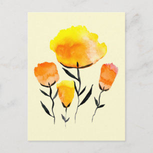 Carte Postale Joyeuses fleurs orange et jaune