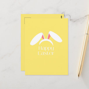 Carte Postale Joyeuses oreilles de lapin blanc de Pâques