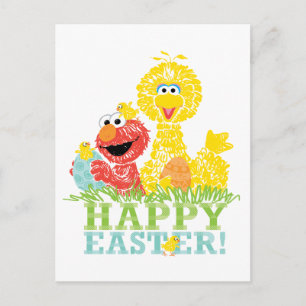Carte Postale Joyeuses Pâques d'Elmo et Big Bird