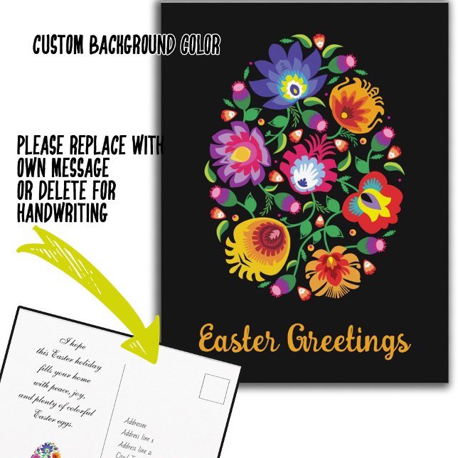 Carte Postale  🥚🐰🥚Joyeuses Pâques (Wycinanki)  personnalisabl (Créateur téléchargé)