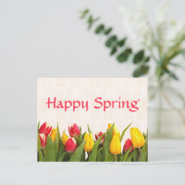Carte Postale Joyeuses Tulipes colorées au printemps