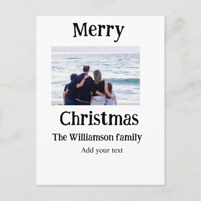 Carte Postale Joyeuses vacances ajouter le nom de famille photo  (Devant)