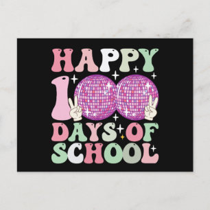Carte Postale Joyeux 100 Jours De Scolaire Boule Disco Super Rét