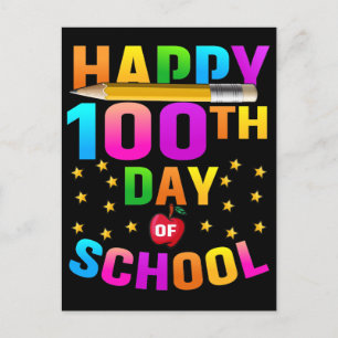 Carte Postale Joyeux 100e jour d'école pour enseignants et étudi