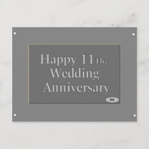 Carte Postale Joyeux 11Ème. Anniversaire mariage Acier