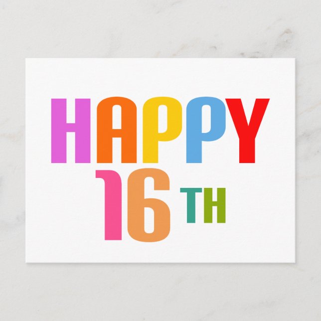 Carte Postale Joyeux 16ème (Devant)