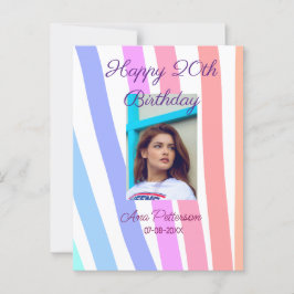 Carte Postale Joyeux 20e anniversaire arc-en-ciel lignes boho ru